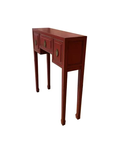 Console chinoise rouge 3 tiroirs