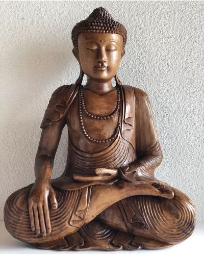 Bouddha thaïlandais bois de suar 60 cm Bhûmisparsha-Mudr?