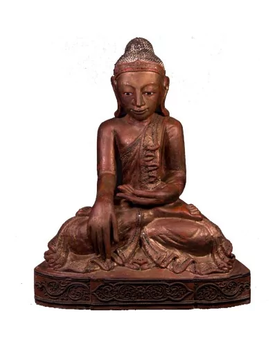 Bouddha birman ancien H64cm position Bhûmisparsha-Mudr?
