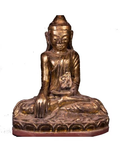 Bouddha birman ancien H61cm position Bhûmisparsha-Mudr?