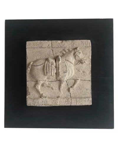 Sculpture sur pierre cheval chinois au galop