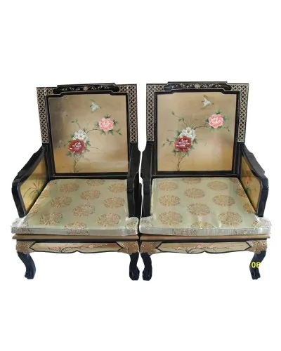 Fauteuil chinois laqué
