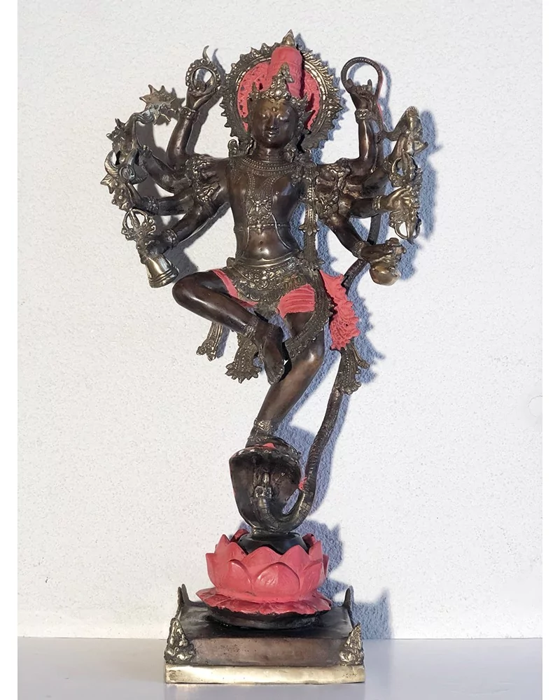 Statue de Shiva 8 bras en bronze