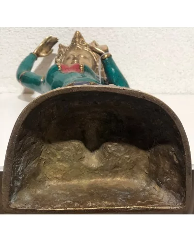 Bouddha bronze peint 55 cm vitarka-mudr?