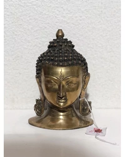 Tête de Bouddha en bronze - H:22cm 