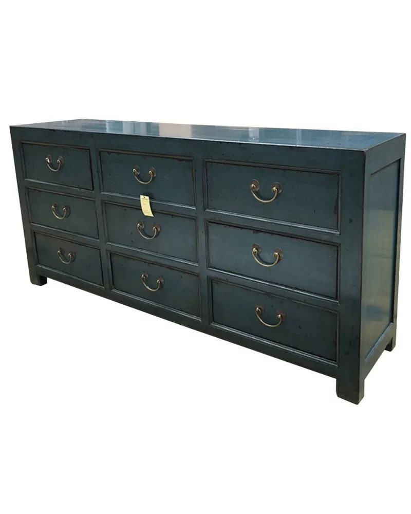 Commode chinoise bleue 190cm