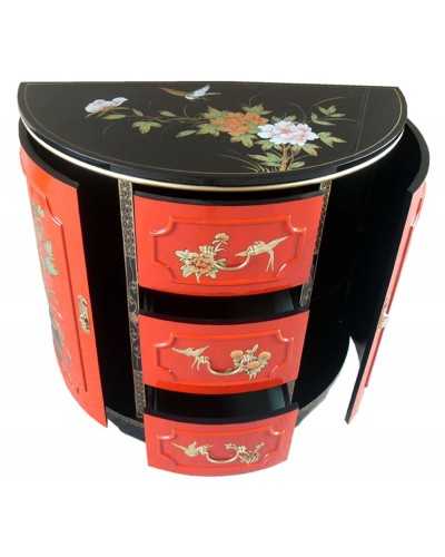 commode chinoise laqué demi lune