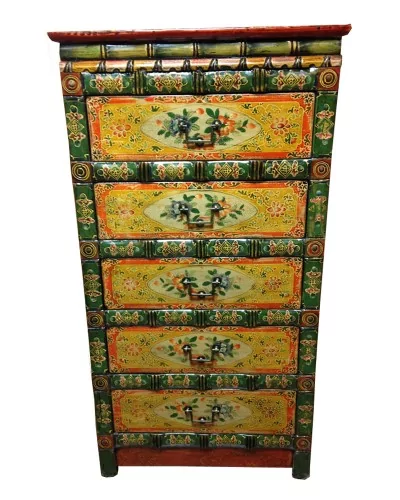 Commode tibétaine Lanzhou - meuble tibétain