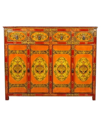 Bahut tibétain Chamdo 4 portes