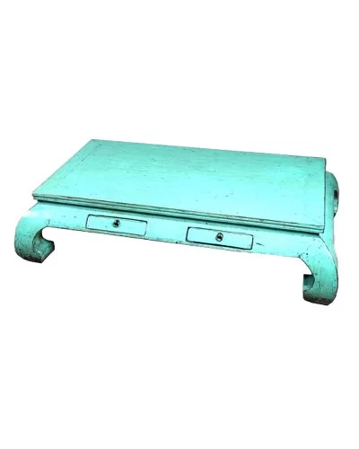 Table opium bleue avec tiroirs