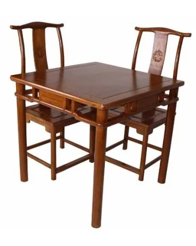 Table à jeux et 2 chaises - meuble chinois reproduction